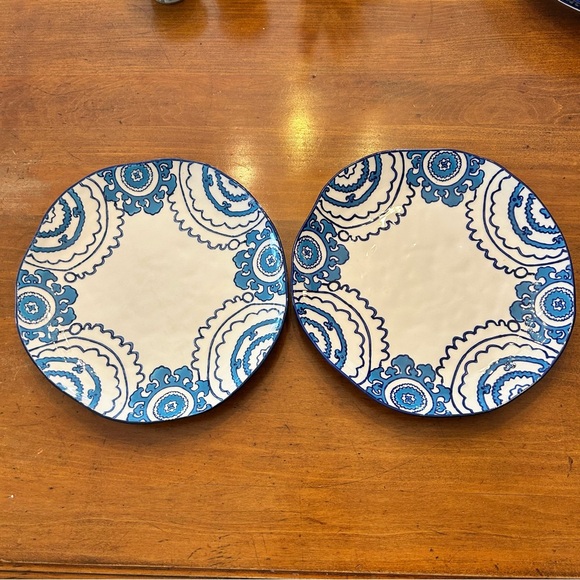 Anthropologie Rare Gloriosa Dark Blue Dinner Plates SET OF 2 - Picture 3 of 4